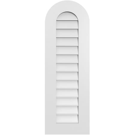 Ekena Millwork Round Top Surface Mount PVC Gable Vent: Non-Functional, w/ 3-1/2"W x 1"P Standard Frame, 14"W x 42"H GVPRT14X4201SN